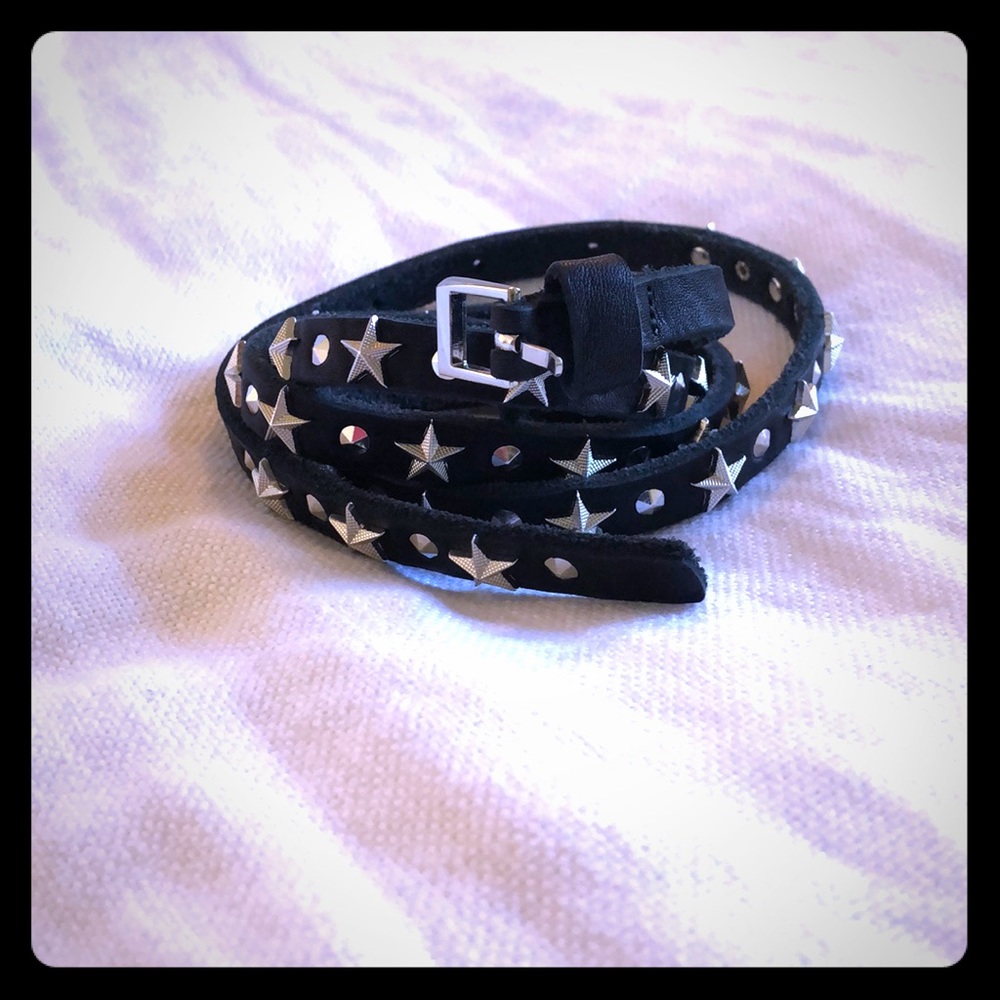 Zadig & Voltaire star stud belt, black